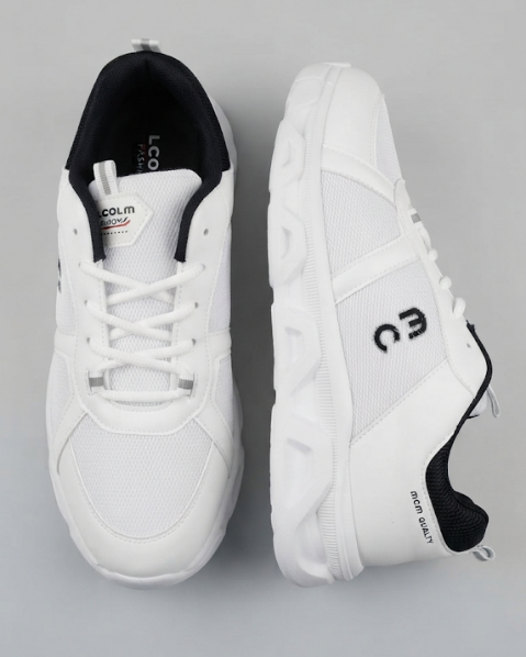 Resim Erkek Desen Tabanlı Bağcıklı Sneaker Spor Ayakkabı