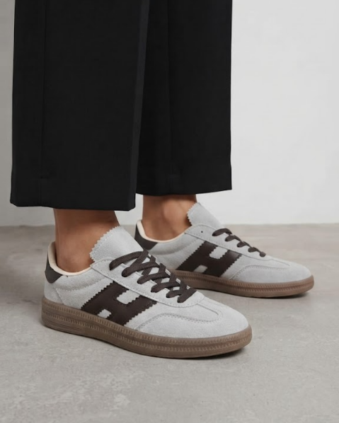 Resim Kadın Gum Tabanlı Süet Bağcıklı Sneaker Kadın Spor Ayakkabı