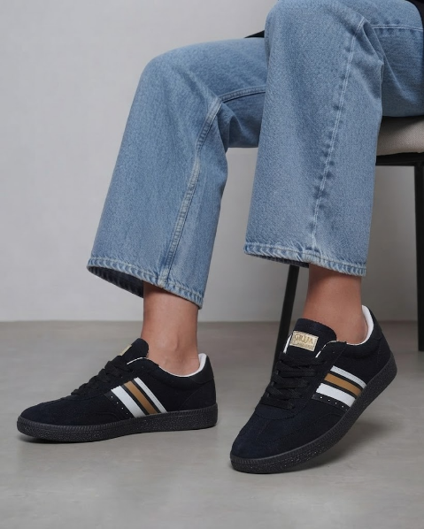 Resim Kadın Süet Görünümlü Bağcıklı Sneaker Spor Ayakkabı