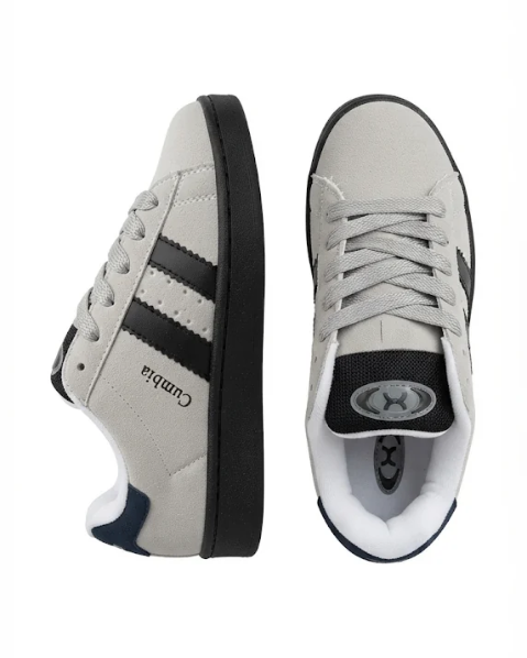 Resim Erkek Siyah Şeritli Yazılı Kalın Tabanlı Günlük Sneaker Spor Ayakkabı