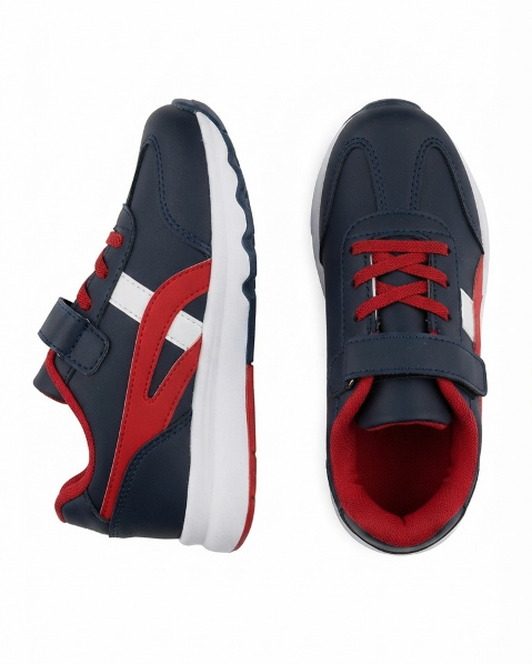 Resim Çocuk Cırt Cırtlı Bağcıklı Spor Ayakkabı Günlük Rahat Sneaker Okul Ayakkabısı
