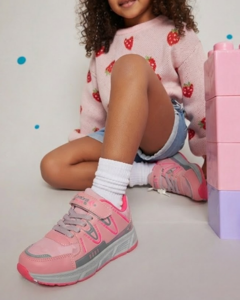 Picture of Kız Çocuk Cırtlı Bağcık Detaylı Günlük Sneaker Spor Ayakkabı