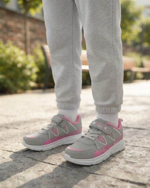 Picture of Kız Çocuk Cırtlı Bağcık Detaylı Günlük Sneaker Spor Ayakkabı