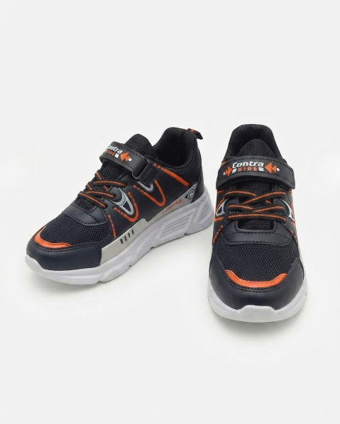 Resim Çocuk Cırt Cırtlı Bağcıklı Spor Ayakkabı Günlük Rahat Sneaker Okul Ayakkabısı