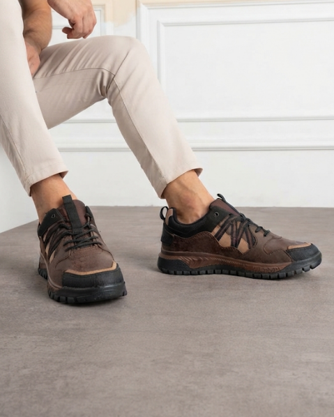 Resim Erkek Bağcık Detaylı Kalın Tabanlı Outdoor Spor Ayakkabı