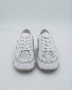 Resim Kadın Sneaker 4 Cm Taban Bağcıklı  Taş İşlemeli Kotnel Keten Spor Ayakkabı