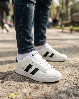 Resim Erkek Siyah Şeritli Yazılı Kalın Tabanlı Günlük Sneaker Spor Ayakkabı