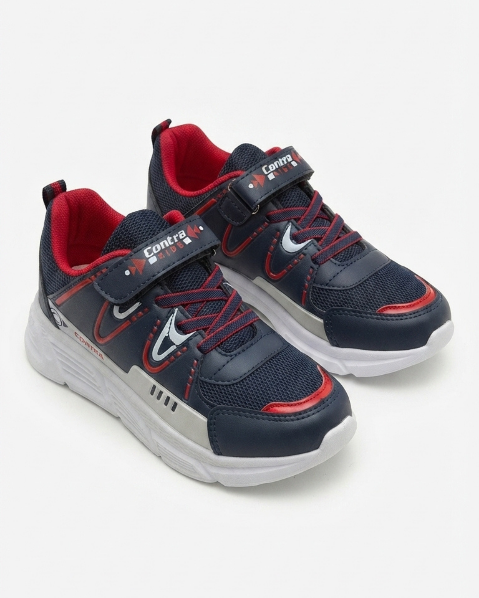 Resim Çocuk Cırt Cırtlı Bağcıklı Spor Ayakkabı Günlük Rahat Sneaker Okul Ayakkabısı
