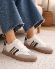 Resim Kadın Süet Yanı Çizgili Bağcıklı 2 Cm Taban Sneaker Spor Ayakkabı