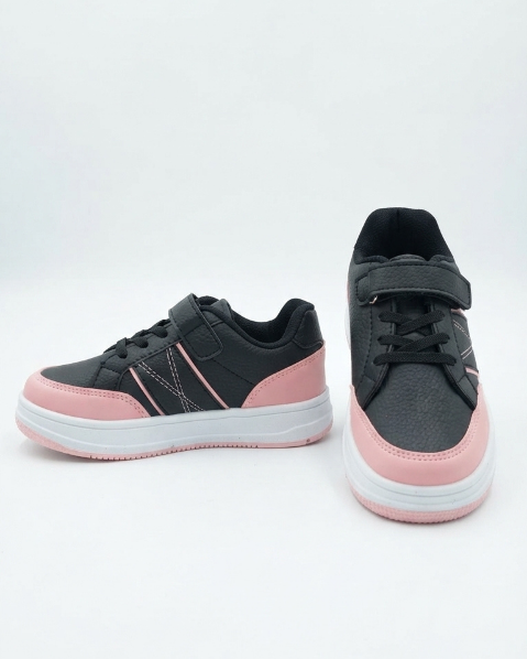 Resim Çocuk Cırt Cırtlı Bağcıklı Spor Ayakkabı Günlük Rahat Sneaker Okul Ayakkabısı