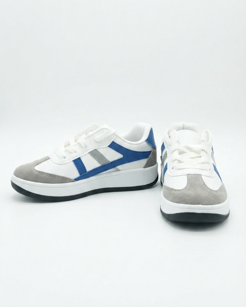 Resim Kadın Şeritli Bağcıklı Düz Taban Sneakers Spor Ayakkabı