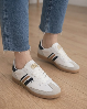 Resim Kadın Süet Yanı Çizgili Bağcıklı 2 Cm Taban Sneaker Spor Ayakkabı