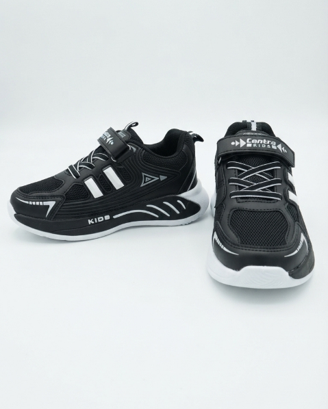 Resim Çocuk Cırt Cırtlı Bağcıklı Spor Ayakkabı Günlük Rahat Sneaker Okul Ayakkabısı