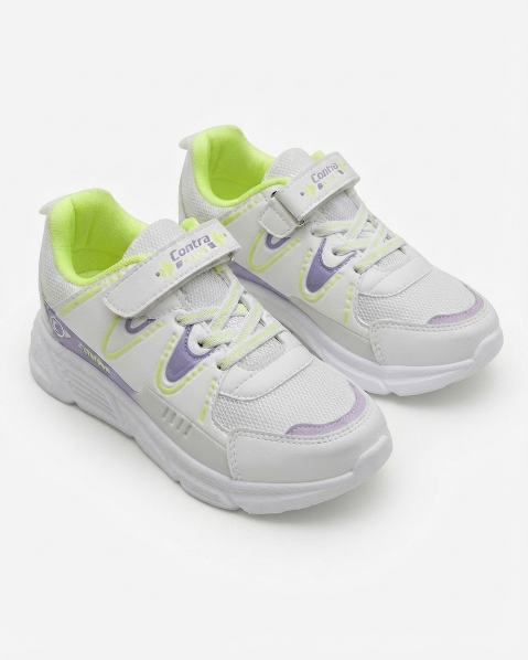 Resim Çocuk Cırt Cırtlı Bağcıklı Spor Ayakkabı Günlük Rahat Sneaker Okul Ayakkabısı