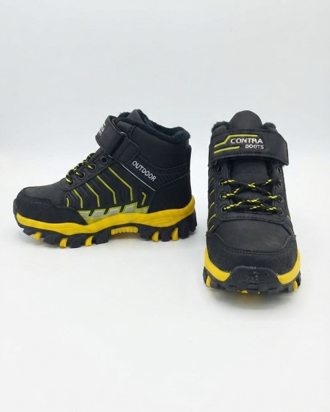 Resim Erkek Çocuk Outdoor Trekking Kışlık Bağcıklı Cırtlı Spor Bot