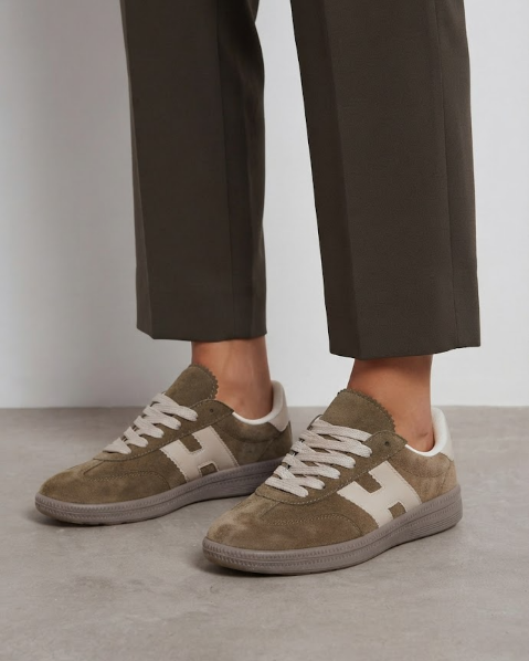 Resim Kadın Gum Tabanlı Süet Bağcıklı Sneaker Kadın Spor Ayakkabı