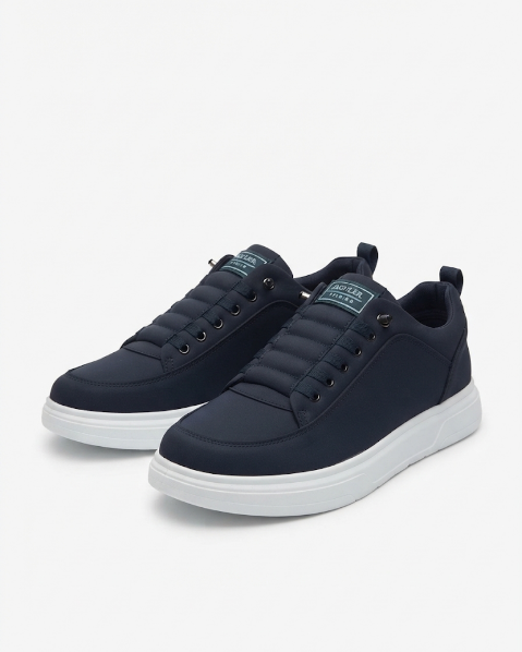 Resim Erkek Dolgulu Detaylı Bağcıklı Kalın Tabanlı Günlük Sneaker Spor Ayakkabı