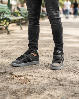 Resim Erkek Siyah Şeritli Yazılı Kalın Tabanlı Günlük Sneaker Spor Ayakkabı