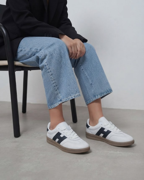 Resim Kadın Gum Tabanlı Süet Bağcıklı Sneaker Kadın Spor Ayakkabı
