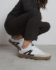 Resim Kadın Kauçuk Taban Deri Ve Süet Görünümlü Bağcıklı Sneaker Spor Ayakkabı