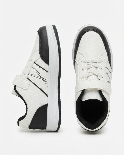 Resim Çocuk Cırt Cırtlı Bağcıklı Spor Ayakkabı Günlük Rahat Sneaker Okul Ayakkabısı