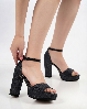 Resim Kadın Simli Bilek Kemerli 9 Cm Platform Topuklu Abiye Ayakkabı
