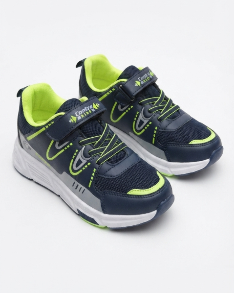 Resim Çocuk Cırt Cırtlı Bağcıklı Spor Ayakkabı Günlük Rahat Sneaker Okul Ayakkabısı