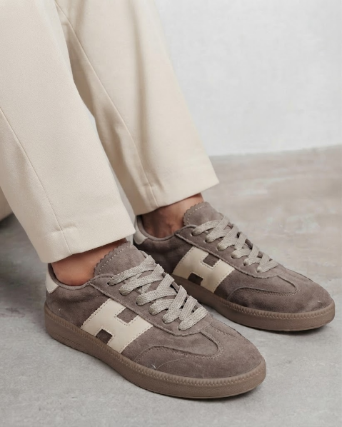 Resim Kadın Gum Tabanlı Süet Bağcıklı Sneaker Kadın Spor Ayakkabı