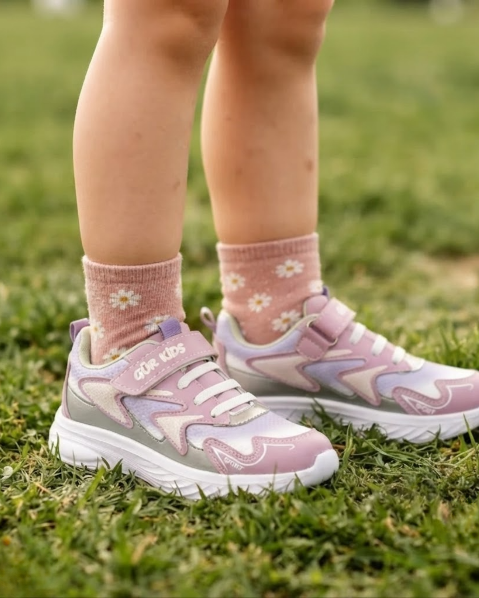 Picture of Kız Çocuk Cırtlı Bağcık Detaylı Ortapedik Günlük Sneaker Spor Ayakkabı
