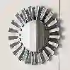 Resim Güneş Ahşap Ayna Gümüş