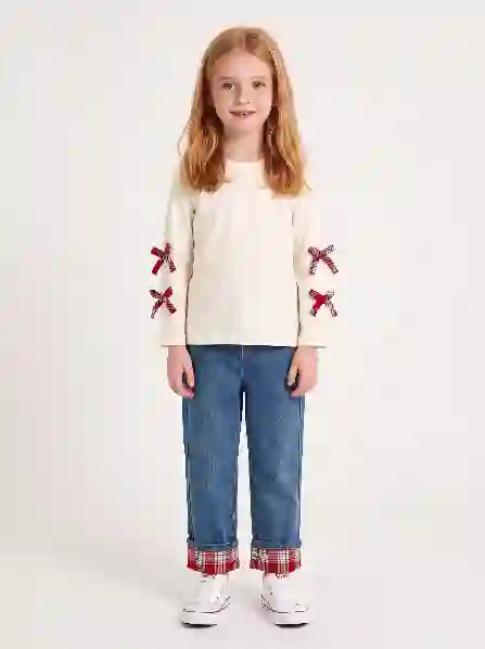 Resim Kolları Fiyonklu Bluz 19740