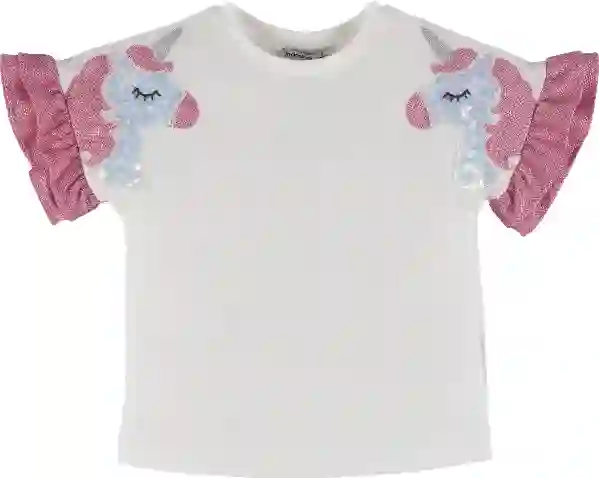 Resim Kolu Fırfırlı T-shirt 19260