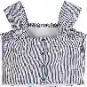 Resim Çizgili Crop Bluz 40053